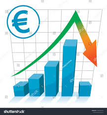 Euro Currency Value Drop Chart Graph Stock Vector Royalty