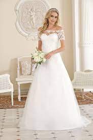 Brautkleid (hochzeitskleid) kaufen oder leihen? Ladybird Klassisches Brautkleid Carmenausschnitt Brautmode Hochzeitskleid Kleider Hochzeit