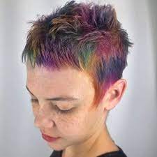 Find & download the most popular short hair photos on freepik ✓ free for commercial use ✓ high quality portrait of caucasian girl with short hairstyle and naked body, touching hair with portrait of a woman with bright colored flying hair, all shades of purple. 97 Cool Rainbow Hair Color Ideas To Rock Your Summer