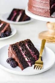 Drench or drizzle your favorite chocolate cake with warm ganache, or cool the ganache and whip it into a fluffier frosting for filling layer cakes or topping cupcakes. Blackberry Chocolate Cake Blackberry Mascarpone Filling Flour Covered Apron Recipe Desserts Yummy Cakes Dessert Recipes