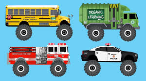 Learn 30 Awesome Monster Trucks Organic Learning Fun Educational Le Monster Trucks Construction For Kids Fun Learning