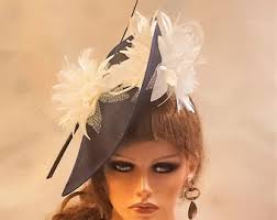 NEW Large Sinamay Hat Navy Blue Derby Hat Church Hat Royal Wedding Hat  Dress Hat Hatinator With Big Bow,mother of the Bride,gifts