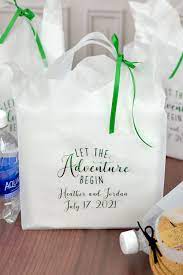8 X 7 Custom Printed Frosted Wedding Gift Bags Wedding Gift Bags Wedding Guest Gift Bag Guest Gift Bags