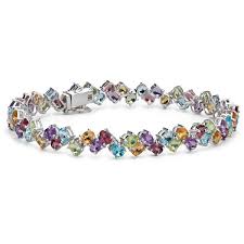 Blue Nile Two Row Multicolor Gemstone Bracelet Blue Nile Jewelry Gemstone Bangle Gemstone Bracelet