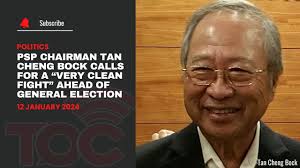 PSP chairman Tan Cheng Bock calls for a “very clean fight” ahead of General  Election