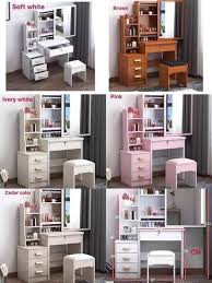 White simple vanity makeup table with mirror + 3 drawers. Vanity Dresser W Sliding Mirror With Chair Included Lazada Ph
