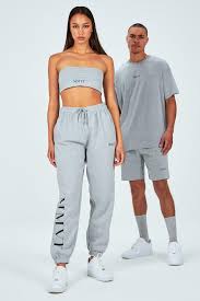 Ultra comfortable men's joggers to make the most of your casual look. Hers Spliced Print Bandeau Jogger Set Boohooman