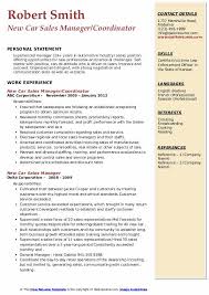Oversee the entire activities of the sales and marketing division. New Car Sales Manager Resume Samples Qwikresume