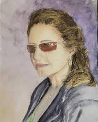 Waiting for autumn watercolor painting