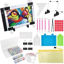 59pcs Diamond Painting A4 Led Light Pad Kit Diy Dimmable Light Brightness Board Led Artcraft