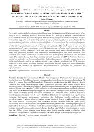 Seorang pembina menjadi contoh bagi siswa dalam berperilaku. Pdf Inovasi Madrasah Melalui Penyelenggaraan Madrasah Riset