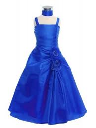 Royal Blue A Line Lovely Taffeta Long Flower Girl Dress Sizes 2 20 In 7 Colors Junior Br Flower Girl Dresses Blue Girls Blue Dress Long Flower Girl Dresses