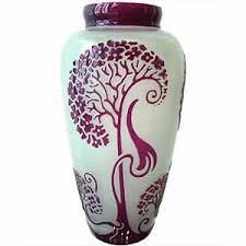 Val Saint Lambert Belgique Epoque Vers 1900 Tres Rare Vase En Cristal Couleur Vert D Eau Double Mauve A Decor Art Nouve Glass Art Art Nouveau Engraving Art