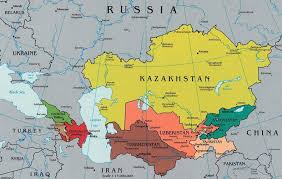 Peta Dari Kazakhstan Dan Negara Negara Sekitarnya Peta Kazakhstan Negara Negara Sekitarnya Central Asia Asia