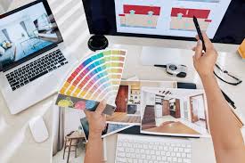 Web designer working on color palette selection for a modern website.