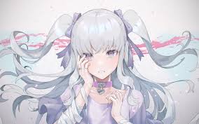 في كلِّ مكانٍ يبكي صوتْ. Crying Anime Girl Tears Gray Hair Sadness Choker 1680x1050 Wallpaper Teahub Io