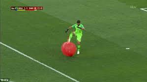 Find and save liverpool f.c. Brazil Keeper Alisson Gets Meme Treatment After Stamping On Giant Inflatable Ball Daily Mail Online