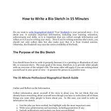 Don't hesitate to hire our biography writing service. How To Write A Bio Sketch In 15 Minutes Pdf Docdroid