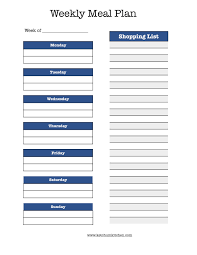 Printable Weekly Meal Plan Including Shopping List Meal Etsy Weekly Meal Planner Template Meal Planning Template Meal Planner Template