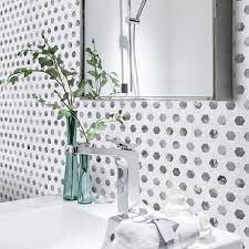 Kitchen mosaic tile sheets tiles. Hexagon White And Grey Marble Stone Bath Wall And Floor Mosaic Tile Kitchen Backsplash