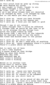 Willie Nelson Song Don T Give Up Lyrics