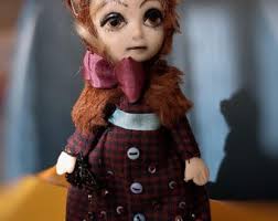 Hand Stitched Mini Black Grumpy Cat Doll Creepy Gothic Folk Art by Jodi Cain  Tattered Rags