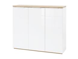 Spiegelschränke fürs bad günstig online kaufen moebelde. Kommode Riviera Oak Weiss 3 Turig 120 Cm X 35 Cm Mundi