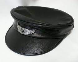 Vintage Leather Harley Davidson Cap Hat Metal Wings Rare Etsy Metal Wings Vintage Leather Leather