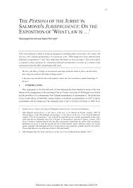 Pdf The Persona Of The Jurist In Salmond S Jurisprudence On The Exposition Of What Law Is