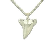 Shark Tooth Pendant Necklace Sterling Silver Shark Tooth Jewelry Silver Shark Shark Teeth Jewelry Shark Tooth Pendant