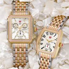 Michele Tri Tone Watches Deco Day Diamond And Urban Mini Diamond Luxois