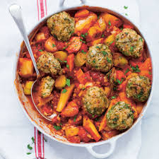This creamy vegetable casserole is simply satisfying! Root Vegetable Casserole With Herb Dumplings