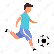 Descarga fotos de niños jugando. Nino Jugando Futbol Plano Vector Ilustracion Obeso Vector De Stock Crushpixel