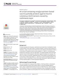546 n.eastern ave., suite 140: Pdf An A Gal Containing Neoglycoprotein Based Vaccine Partially Protects Against Murine Cutaneous Leishmaniasis Caused By Leishmania Major