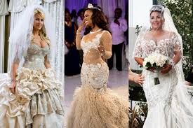 Gorgeous strapless sparkling wedding dress with a front slit. Bravo Stars Best Wedding Dresses Photos Style Living