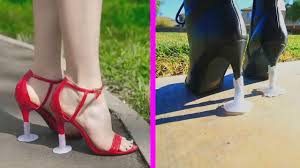 These stop high heels from sinking into grass, gravel, cobblestone, grates, wooden decks, sidewalk cracks and more. Making Creative Diy High Heel Stopper Lifehack To Stop Digging In By Five Minute Crafts Youtube