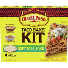 Carbs 38g, fat 3.2g, protein 5g. Soft Tacobake Dinner Kit Mexican Dishes Old El Paso