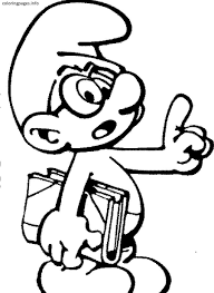 Brainy Smurf Coloring Pages Kids Printable Coloring Pages Cartoon Coloring Pages Free Coloring Pages