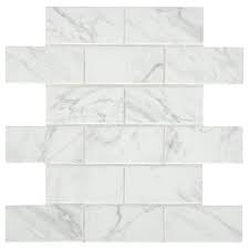 $20.99 usd from the home depot. Lifeproof Carrara 12 Inch X 12 Inch X 6 Mm Ceramic Brick Joint Mosaic Tile 0 83 Sq Ft The Home Depot Canada