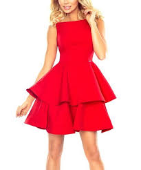 numoco red double skirted fit flare dress women zulily