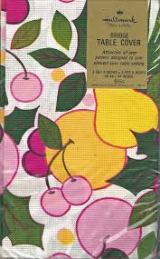Vintage Paper Tablecloth Bridge Table Cover 44 X 44 Bright Fruit Hallmark Op Vintage Paper Paper Tablecloth Vintage Party Supplies