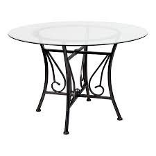 No matter how casual or formal the meal, our caden dining table helps you host quite the feast. Flash Furniture Princeton Top Black Frame Round Dining Table Glass Top With Black Metal Base In The Dining Tables Department At Lowes Com