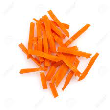 Using a knife or peeler, make crisp, delicate carrot learning how to julienne carrots might seem fussy, but if you like cooking with vegetables, this simple french. Julienned Carrots Isolated On A White Background Stock Photo Picture And Royalty Free Image Image 96407754