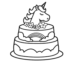 Can this cake be even fresher? Unicorn Cake Coloring Pages Coloring Home