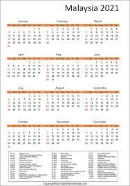 Only popular calendar lists are available here else if you want to check all the detailed 2021 holidays of malaysia, then you can visit our separate page for holidays 2021 of malaysia. Malaysia Calendar 2021 With Holidays Free Printable Template Printable The Calendar
