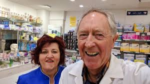 Pop into Piggott's Pharmacy Hamilton today to see Chris Piggott in action.  It's his first full day as the Pharmacist-in-Charge in a long time. He  loves to talk but PLEASE remind him