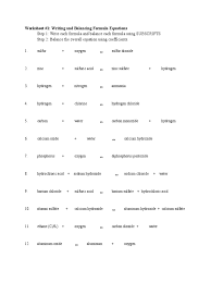 In the type of reaction known as single replacement, or single displacement, one element replaces another element in a compound. Chem Equations Worksheet 3 Chlorine Oxide