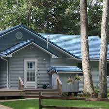 A pleasant contrast to any dark roof, ethereal blue can serve as either an accent or the foundation of your exterior. Metal Roofing Photo Gallery Metal Roof Pix In Michigan