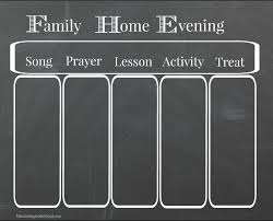 Family Home Evening Chart Maintaining Motherhood