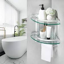 $409.99 each (reg) $279.99 sale (save $130) qty. Amazon Brand Umi Shower Shelf Bathroom Shelves Glass Corner Shelf With Towel Rail Tempered Glass Shower Caddy Storage Organiser 2 Tier Wall Mount Aluminum A4123b Amazon Co Uk Diy Tools